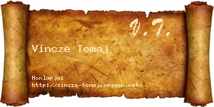 Vincze Tomaj névjegykártya