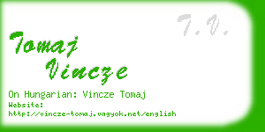 tomaj vincze business card